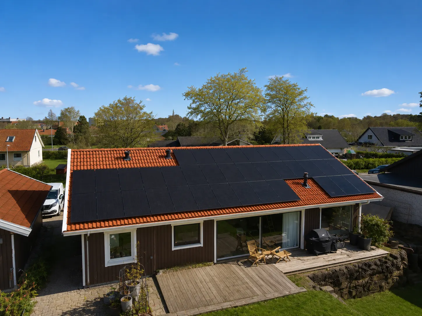 Tegeltak med tillräcklig bärighet — Solceller Lund